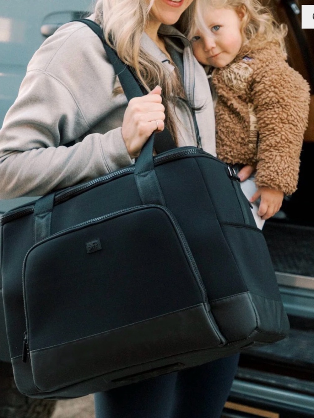 Freshly Picked Ebony Seoul Weekender Diaper Hospital Bag / Backpack in Black